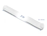 Delock Geflechtschlauch Selbstschliessend 5 m x 16 mm Weiss - Detailfarbe: Weiss - Breite: 16 mm - Länge: 5 m - Produkttyp: Kabelschlauch - Ausstattung Kabelmanagement: Zuschneidbar - Wiederverwendbar - Verpackungseinheit: 1 Stück