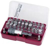 Kraftwerk Bit-Set 1/4 33-teilig, mit Torx-TR - Set: Ja - Bit-Typ: Philips - Pozidriv - Torx - Innensechskant - Schlitz - Grösse: Diverse
