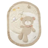 fehn Krabbeldecke mit Spielbogen Bär Rainbow - Material: Jersey - Stoff - Velour - Produkttyp: Krabbeldecke mit integriertem Spielbogen - Detailfarbe: Beige - Braun