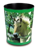 Läufer Papierkorb Pferd am Weidezaun, 13 l - Fassungsvermögen: 13 l - Höhe: 30 cm - Anzahl Behälter: 1 - Material: Kunststoff - Detailfarbe: Dunkelgrün - Form: Rund