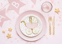 Partydeco Einwegteller Punkte 18 cm, 6 Stück, Weiss - Produkttyp: Einwegteller - Materialtyp: Papier - Material: Pappe - Detailfarbe: Weiss - Verpackungseinheit: 6 Stück