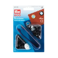 Prym Ösen + Scheiben 8 mm, Schwarz, 24 Stück - Verpackungseinheit: 24 Stück - Detailfarbe: Schwarz - Produkttyp: Ösen