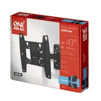 One For All Wandhalterung Solid Turn 90 VESA 200x200 - Eigenschaften: Drehbar - Neigbar - Schwenkbar - VESA Norm: 100x100 mm - 200x100 mm - 200x200 mm - 75x75 mm - Detailfarbe: Schwarz - Maximale Tragkraft: 30 kg - Für Bildschirmdiagonale: 19 - 22 - 23 - 