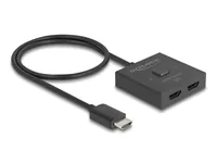 Delock Verteiler 2 Port HDMI Switch Bidirektional - Anzahl Eingänge: 2 × - Anzahl Ausgänge: 1 × - Anschluss Seite A: HDMI - Anschluss Seite B: HDMI