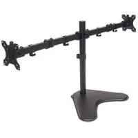 Manhattan Dual Desk Mount for TV & Monitors (Full Motion), Stand Assembly, For screens: 10-27", VESA compatibility: 75x75 and 100x100mm - check the dimensions of the four mounting holes on back of screen to ensure it fits, Max 8kg (each), Black, Bracket