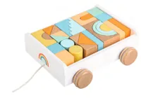 Spielba Holzspielwaren Wagen mit Bauklötzen - Altersempfehlung ab: 12 Monaten - Eigenschaften: Keine Eigenschaft - Material: Holz - Detailfarbe: Mehrfarbig