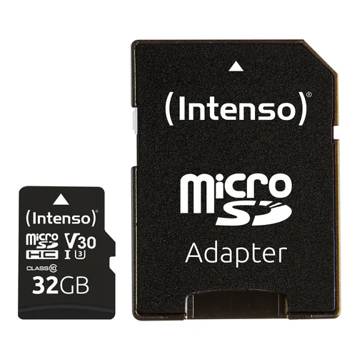 INTENSO Micro SDHC Card PRO 32GB 3433480 with adapter, UHS-I