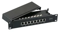 EFB Mini-Patchpanel STP 8xRJ45 Cat.6A, 10 1HE, RAL9005 schwarz