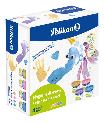 Pelikan 701587 washable finger paint Blue, Pearl, Pink, Violet, Yellow
