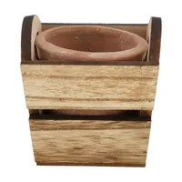 CHALET Pflanzengefäss Platanenholz, 9.5 x 9.5 x 9.5 cm - Aufhängevorrichtung: Nein - Detailfarbe: Nature - Detailmaterial: Holz - Grundmaterial: Holz