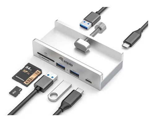 Equip 128968 interface hub USB 3.2 Gen 1 (3.1 Gen 1) Type-A 5000 Mbit/s Aluminium