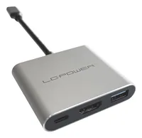 LC-Power LC-HUB-C-MULTI-4-V2 interface hub USB Type-C 5000 Mbit/s Silver, Black