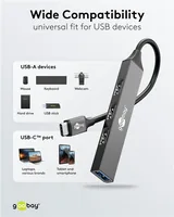 Goobay 74457 interface hub USB 3.2 Gen 1 (3.1 Gen 1) Type-C 5000 Mbit/s Light grey
