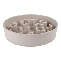 District 70 Bambusnapf Bamboo Dog Slow Feeder Ø 21 cm, Creme-Weiss - Material: Bambus - Tierart: Hund - Produkttyp: Futternapf