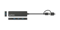 Manhattan USB-C & USB-A Combo Dock/Hub, Ports (4): USB-A (x4), 5 Gbps (USB 3.2 Gen1 aka USB 3.0), USB powered (no external power supply required)