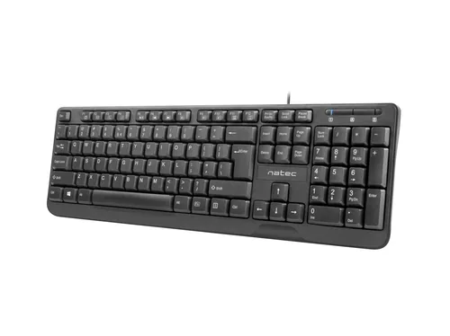 NATEC KEYBOARD TROUT SLIM USB, US LAYOUT, BLACK
