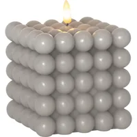 Star Trading LED-Kerze Pillar Flamme Dot, 10 x 12.5 cm, Braun - Betriebsart: Batteriebetrieb - Fernbedienung: Nein - Aussenanwendung: Nein - Höhe: 12.5 cm - Timerfunktion: Ja - Set: Nein