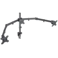 Manhattan Triple Desk Mount for TV & Monitors, For screens: 10" to 27", Clamp Assembly, VESA compatibility: 75x75 and 100x100mm - check the dimensions of the four mounting holes on back of screen to ensure it fits, Max 7kg (each), Black, Bracket, Lifetime