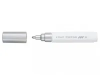 Pilot Permanent-Marker Pintor M Metallic Silber - Strichstärke: 1.4 mm - Verpackungseinheit: 1 Stück - Oberfläche: Metall - Stoffe - Kunststoff - Keramik - Glas - Papier - Set: Nein - Detailfarbe: Silber - Eigenschaft-Stift: Metallic - Lichtbeständig - De