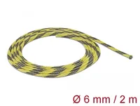 DeLOCK Braided Sleeve stretchable 2 m x 6 mm black-yellow