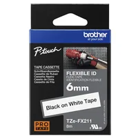 Brother TZE-FX211 label-making tape Black on white