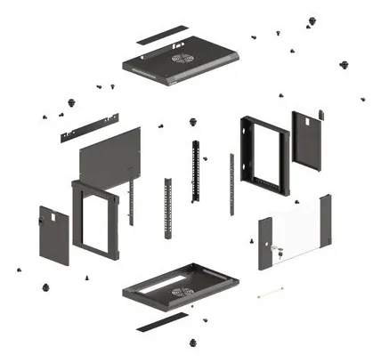LANBERG 19"" 6U 540x350 Wandgehäuse Glastür FlatPack sw
