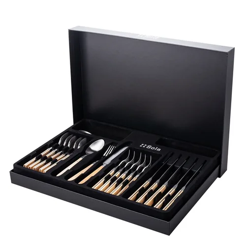 Sola Besteck-Set Image Maple Wood 24-tlg. - Produkttyp: Besteck-Set - Material: Edelstahl 18/10 - Griffmaterial: Holz - Detailfarbe: Hellbraun - Anzahl Teile: 24 Teile - Spülmaschinenfest: Nein
