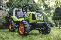 Falk Claas Traktor + Anh. L - Fahrzeugtyp: Traktor - Altersempfehlung ab: 3 Jahren - Ausstattung: Anhänger - Detailfarbe: Grün - Schwarz - Material: Kunststoff