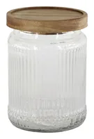 Chic Antique Einmachflasche mit Perlrandmuster 700 ml, 1 Stück - Produkttyp: Einmachglas - Set: Nein - Volumen: 700 ml - Verschlusstyp: Deckel - Material: Glas - Holz - Silikon