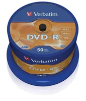 1x50 Verbatim DVD-R 4,7GB 16x Speed, matt silver