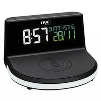 TFA Dostmann Digitalwecker Charge-it-Wireless Schwarz - Funktionen: Alarm - Ausstattung: Zeit - Qi-Ladegerät - Innentemperatur - Displaytyp: LED - Detailfarbe: Schwarz - Funksignal: Ja - Betriebsart: Netzbetrieb