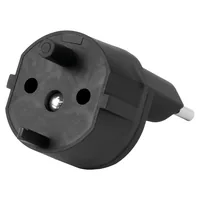 STEFFEN Fixadapter 2-Pol Deutsch auf Stecker CH T11 schwarz, CEE7 - Detailfarbe: Schwarz - Stromanschluss Seite A: T11 - Schalter: Nein - Stromanschluss Seite B: Schuko - Typ: Fixadapter