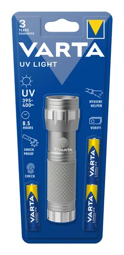 Varta 15638 101 421 Taschenlampe Silber UV-Taschenlampe UV LED