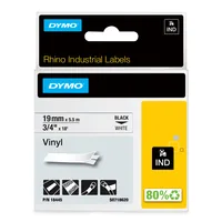 RHINO BAND IND VINYL 19MMX5.5M BLACK ON WHITE