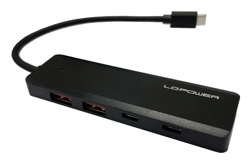 LC-Power LC-HUB-U3-4-C interface hub USB 3.2 Gen 2 (3.1 Gen 2) Type-A 10000 Mbit/s Black