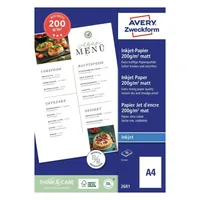 Avery Zweckform Fotopapier A4, weiss matt, 50 Blatt - Drucker Kompatibilität: Inkjet - Detailfarbe: Weiss - Medienformat: A4 - Mediengewicht: 200 g/m² - Eigenschaften: Keine Eigenschaft - Zertifikate: FSC