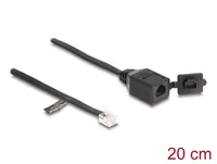 DELOCK Kabel RJ12 St zu RJ12 Bu m. Verschlusskappe 20cm sw
