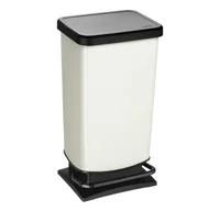 Rotho Treteimer Paso 40 l, Weiss - Fassungsvermögen: 40 l - Anzahl Behälter: 1 - Detailfarbe: Weiss - Form: Eckig - Material: Recycling Kunststoff