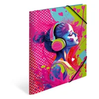 HERMA Gummibandmappe Music Girl A4, Karton, mit Innendruck - Typ: Gummibandmappe - Ausstattung: Innendruck - Gummiband - Detailfarbe: Mehrfarbig - Material: Karton