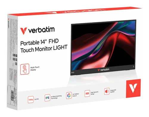 Verbatim Portable Monitor 14"" FHD Touchscreen Monitor Light