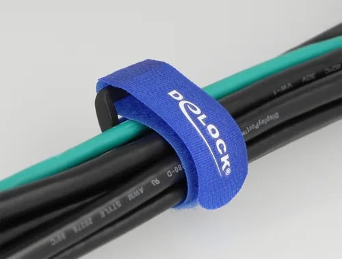 DeLOCK Hook-and-loop cable tie with loop L 150 x W 20 mm blue 5 pieces