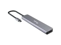 Equip Adapter USB-C->HDMI3xUSB-CUSB-A 4K 60Hz 0.25m Alu.
