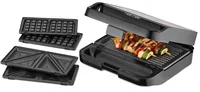 Trisa Sandwich-Toaster Snack Mate 850 W - Produkttyp: Kontaktgrill - Höhenverstellbar: Nein - Detailfarbe: Schwarz - Leistung: 850 W - Temperatur einstellbar: Nein - Anzahl unterschiedliche Grillplatten: 3
