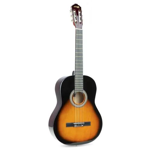 MAX Konzertgitarre SoloArt Set Sunburst - Griffbrett: Ahorn - Decke: Linde - Decke massiv: Nein - Gitarrengrösse: 4/4 - Mensur: 65 cm - Ausführung: Rechtshänder