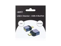 onit USB 3.1 Adapter USB-C Stecker - USB-A Buchse, 1 Stück - Detailfarbe: Grau - Schwarz - USB Standard: 3.1 Gen 2 (10 Gbps) - Winkelstecker: Nein - Steckertyp Seite B: USB-A Buchse - Besondere Eigenschaften: Keine - Steckertyp Seite A: USB-C Stecker