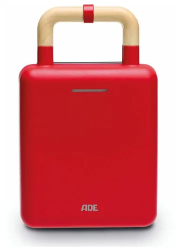ADE Waffeleisen Rot - Leistung: 600 W - Anzahl pro Durchgang: 1 - Motiv: Würfel - Streifen