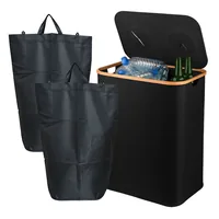 relaxdays Recyclingbehälter 140 L Schwarz - Anzahl Behälter: 2 - Fassungsvermögen: 140 l