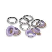 Prym Ösen mit Scheiben 20 Stück, Lila-Silber - Verpackungseinheit: 20 Stück - Detailfarbe: Silber - Lila - Produkttyp: Ösen