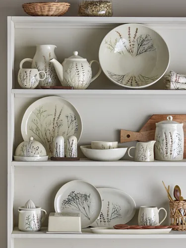 Bloomingville Speise-Service Bea 12-teilig, Nature - Material: Steingut - Teller Typ: Speise-Service - Detailfarbe: Nature - Form: Rund