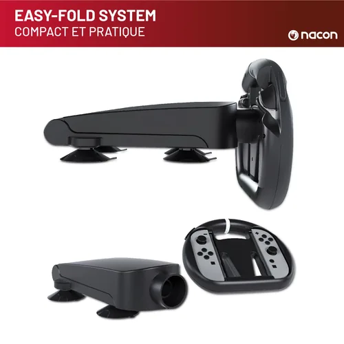 Nacon Faltbares Rad – schwarz [NSW2] - Verbindungsmöglichkeiten: Keine - Plattform: Nintendo Switch 2 - Controller Typ: Lenkrad - Detailfarbe: Grau - Schwarz